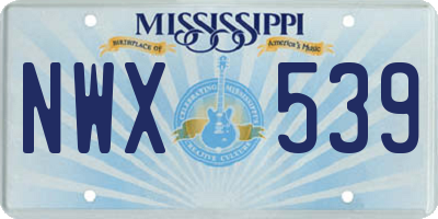 MS license plate NWX539