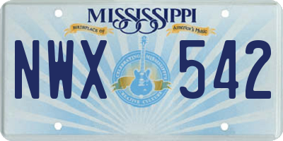 MS license plate NWX542