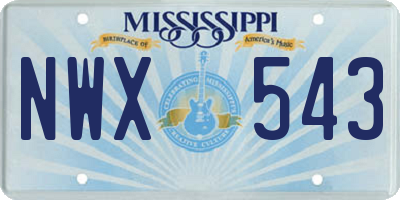 MS license plate NWX543