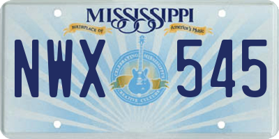 MS license plate NWX545