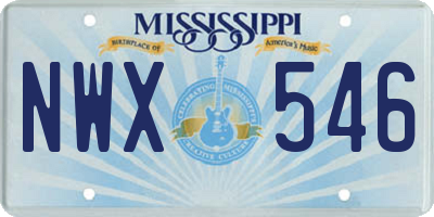 MS license plate NWX546