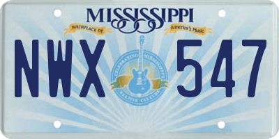 MS license plate NWX547