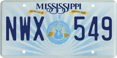 MS license plate NWX549