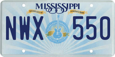 MS license plate NWX550