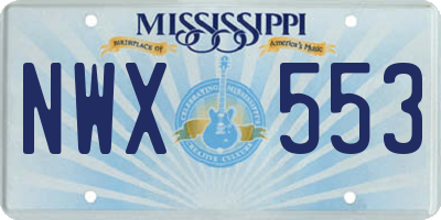 MS license plate NWX553