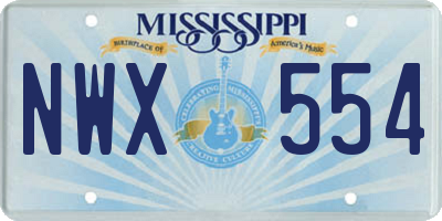 MS license plate NWX554