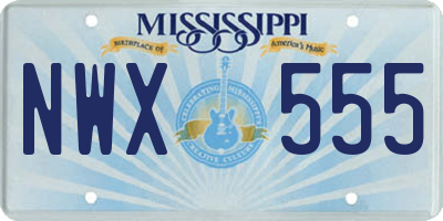 MS license plate NWX555