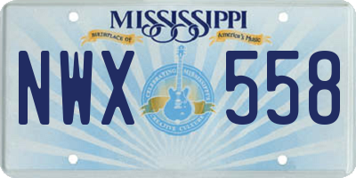 MS license plate NWX558