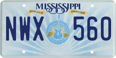 MS license plate NWX560