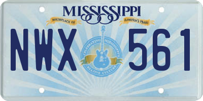 MS license plate NWX561