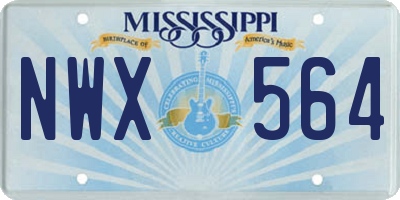 MS license plate NWX564