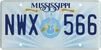 MS license plate NWX566