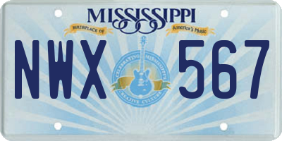 MS license plate NWX567