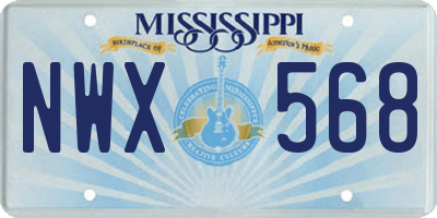 MS license plate NWX568