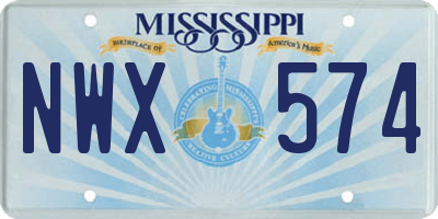 MS license plate NWX574
