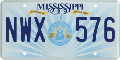 MS license plate NWX576