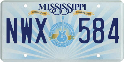 MS license plate NWX584