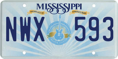 MS license plate NWX593