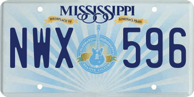 MS license plate NWX596