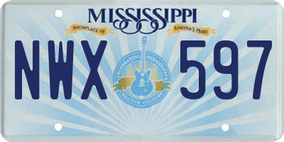 MS license plate NWX597
