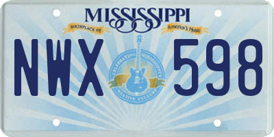 MS license plate NWX598