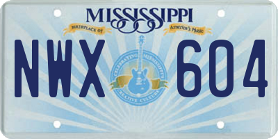 MS license plate NWX604
