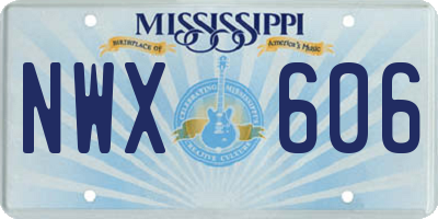 MS license plate NWX606