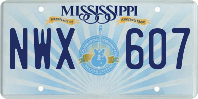 MS license plate NWX607