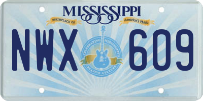 MS license plate NWX609