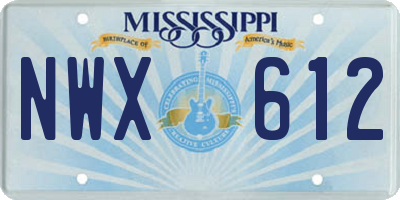 MS license plate NWX612