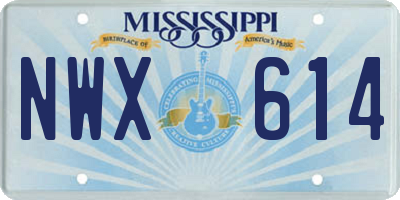MS license plate NWX614