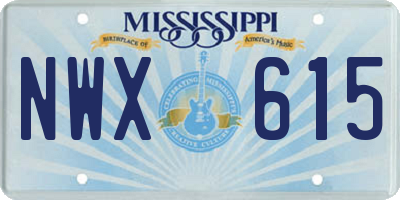 MS license plate NWX615