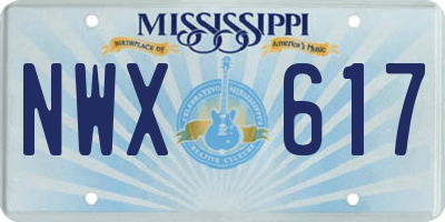 MS license plate NWX617