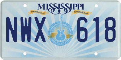 MS license plate NWX618