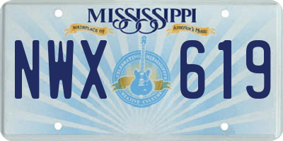 MS license plate NWX619