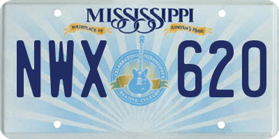 MS license plate NWX620