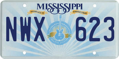 MS license plate NWX623