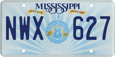 MS license plate NWX627