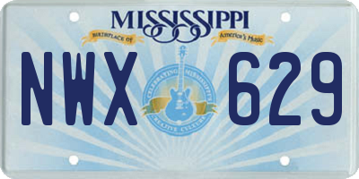 MS license plate NWX629
