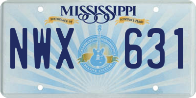 MS license plate NWX631