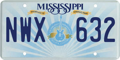 MS license plate NWX632