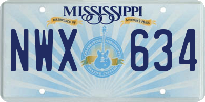 MS license plate NWX634