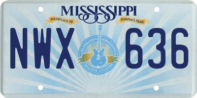 MS license plate NWX636