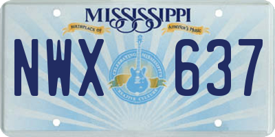 MS license plate NWX637