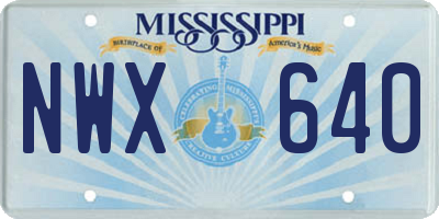 MS license plate NWX640