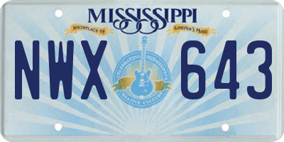 MS license plate NWX643
