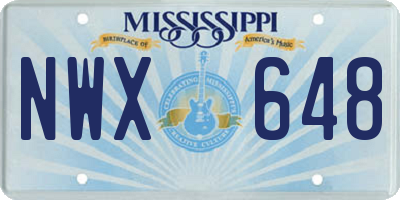 MS license plate NWX648