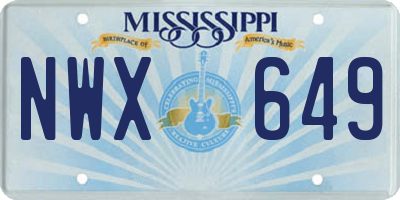 MS license plate NWX649
