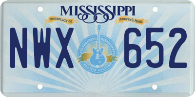 MS license plate NWX652