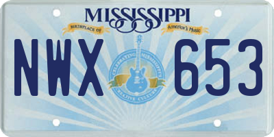 MS license plate NWX653